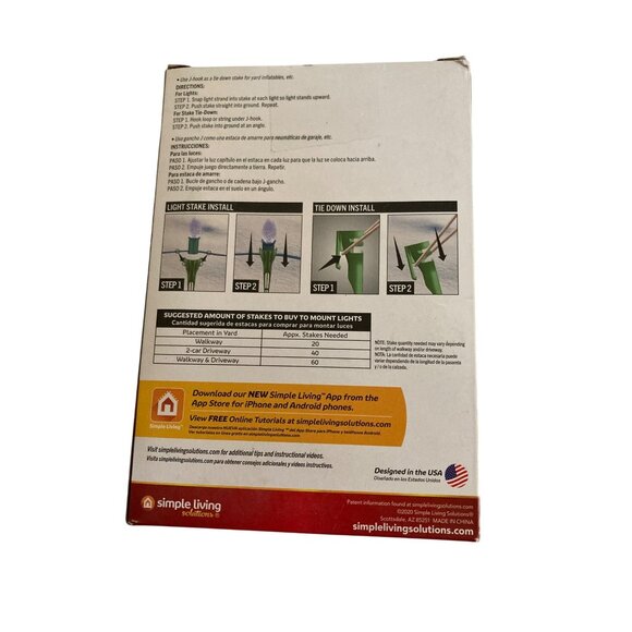 Simple Living Solutions 2 in 1 Yard Light Stakes Tie Down - Picture 3 of 8